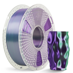 SUNLU SILK PLA+ 1.75mm 1kg DUAL Color Green Purple, multi, wielokolorowy, jedwabisty