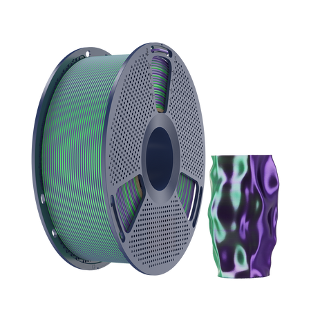 SUNLU SILK PLA+ 1.75mm 1kg DUAL Color Green Purple, multi, wielokolorowy, jedwabisty
