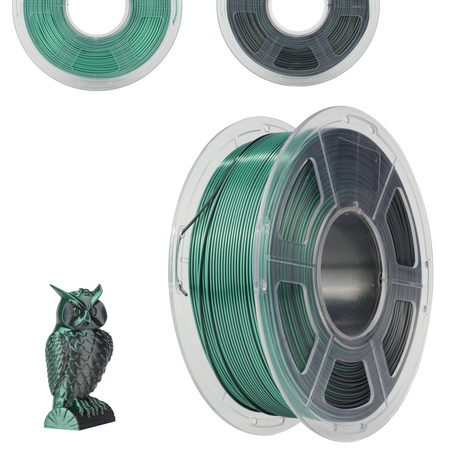 SUNLU SILK PLA+ 1.75mm 1kg DUAL Color Black Green, multi, wielokolorowy, jedwabisty