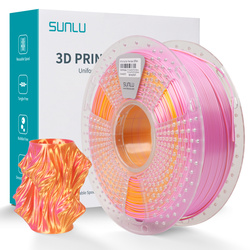 SUNLU SILK PLA+ 1.75mm 1kg DUAL Color Pink Gold, multi, wielokolorowy, jedwabisty
