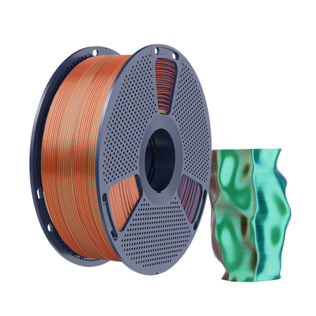 SUNLU SILK PLA+ 1.75mm 1kg TRI Color Orange Blue Green, multi, wielokolorowy, jedwabisty