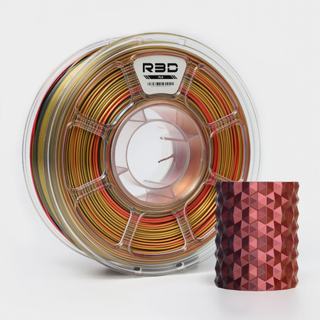 R3D PLA Magic SILK 1.75mm 1kg Tri-Color Red Gold Black , multi, wielokolorowy, jedwabisty