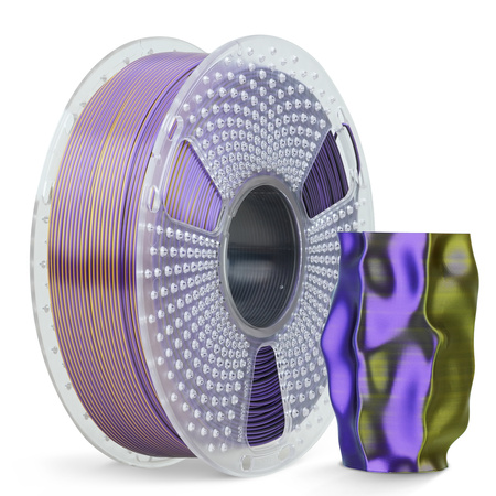 SUNLU SILK PLA+ 1.75mm 1kg TRI Color Black Gold Purple, multi, wielokolorowy, jedwabisty