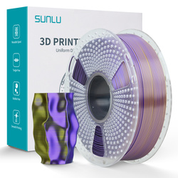 SUNLU SILK PLA+ 1.75mm 1kg TRI Color Black Gold Purple, multi, wielokolorowy, jedwabisty
